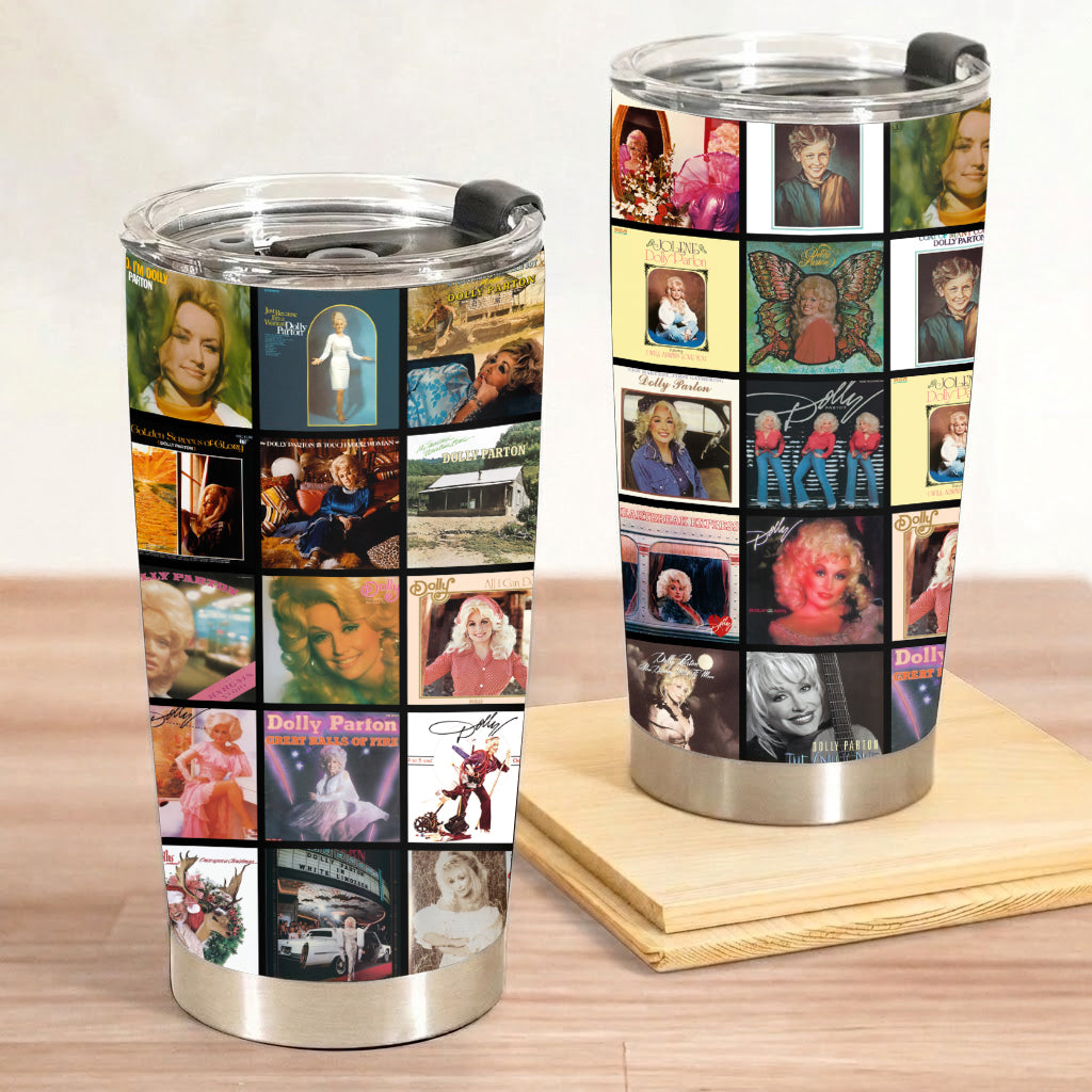 Dolly Parton Album Collage 20Oz Tumbler - Unique Gift For Music Fans