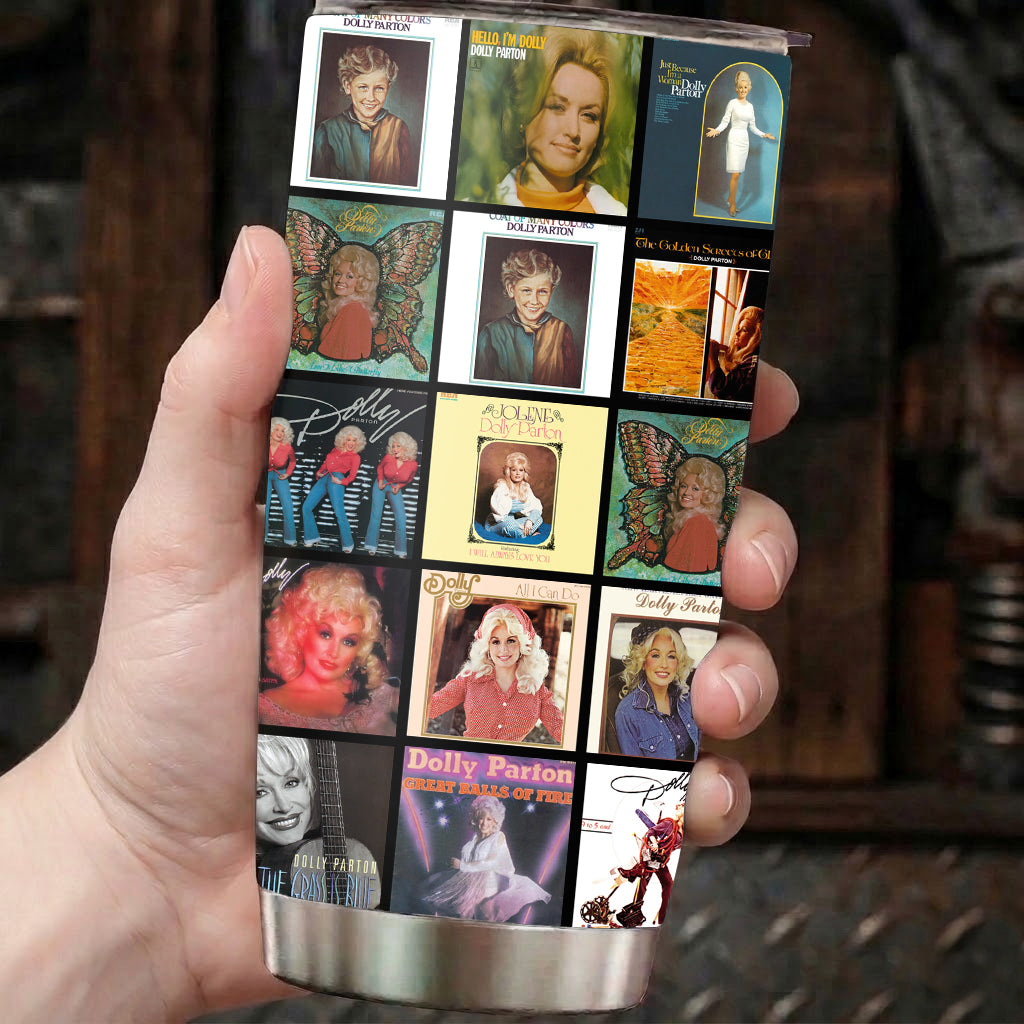 Dolly Parton Album Collage 20Oz Tumbler - Unique Gift For Music Fans