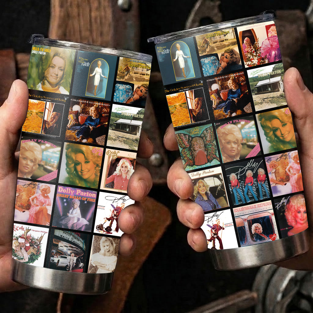 Dolly Parton Album Collage 20Oz Tumbler - Unique Gift For Music Fans
