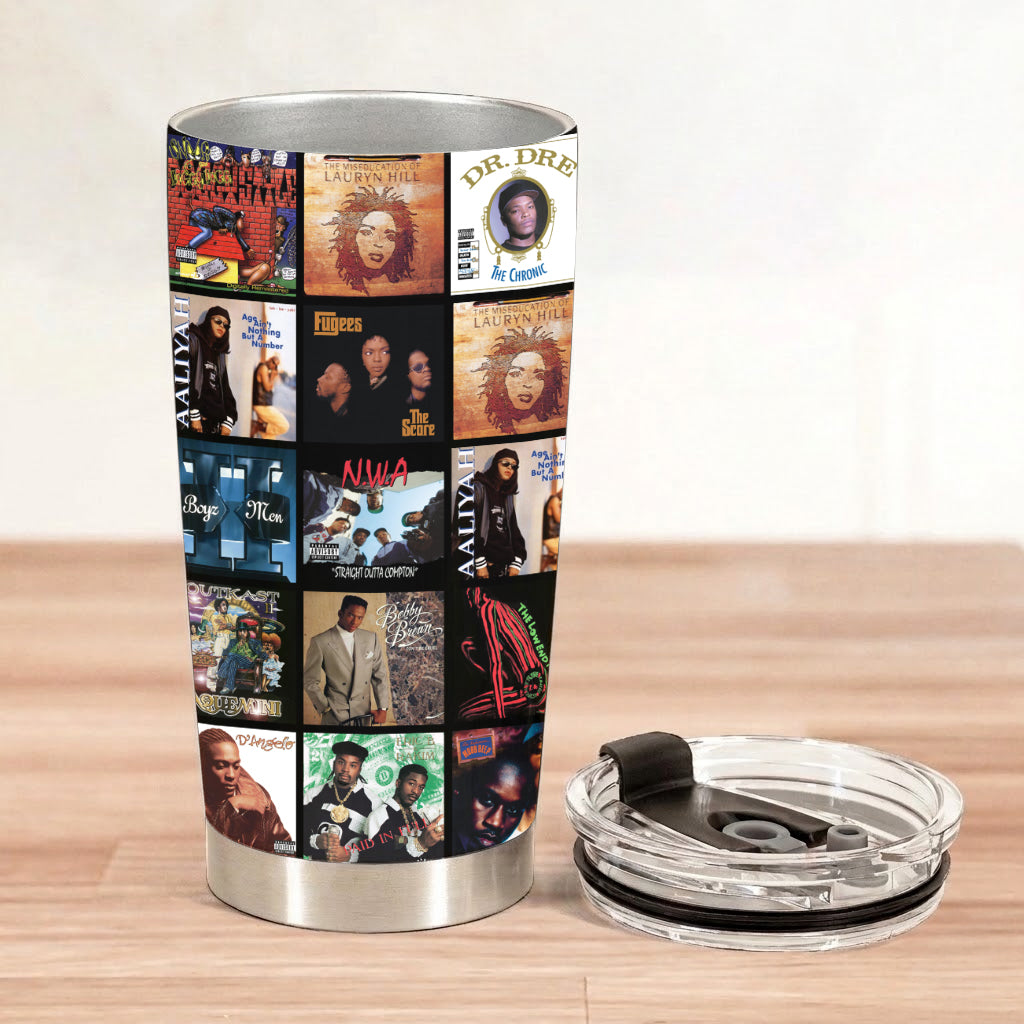 90s Hip-Hop & R&B Essential Albums Collage 20Oz Tumbler - Unique Gift For Music Fans