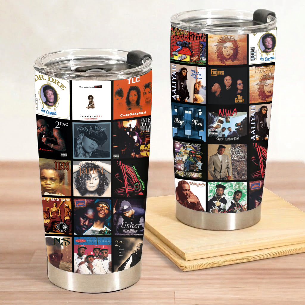 90s Hip-Hop & R&B Essential Albums Collage 20Oz Tumbler - Unique Gift For Music Fans