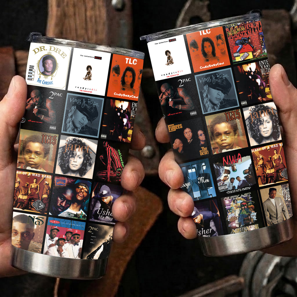 90s Hip-Hop & R&B Essential Albums Collage 20Oz Tumbler - Unique Gift For Music Fans