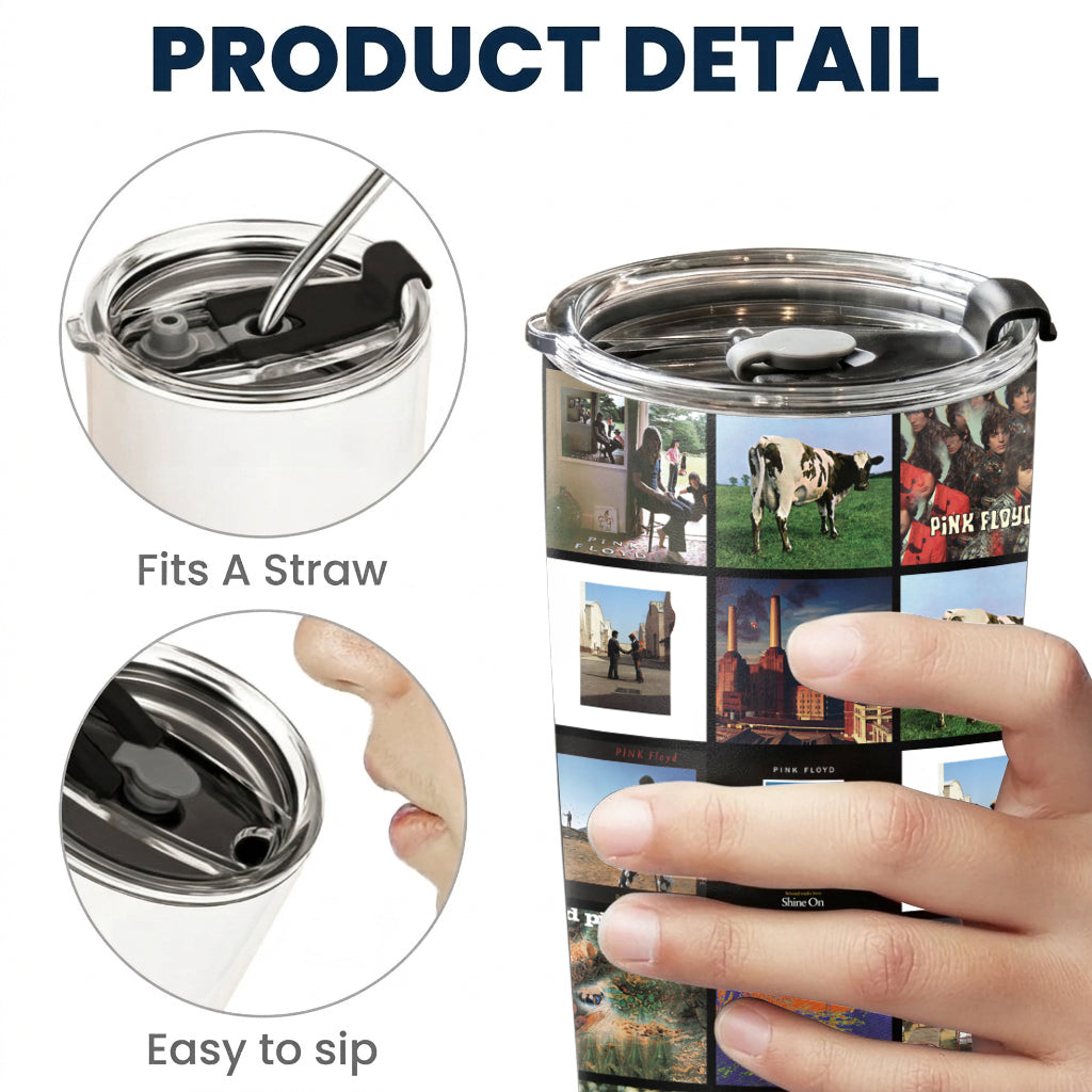 Pink Floyd Album Collage 20Oz Tumbler - Unique Gift For Music Fans