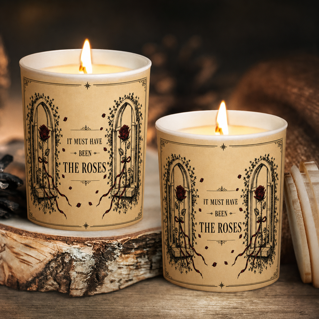 It Must Have Been the Roses Song Illustration Scented Candle - Unique Christmas Gift for Grateful Dead Fans