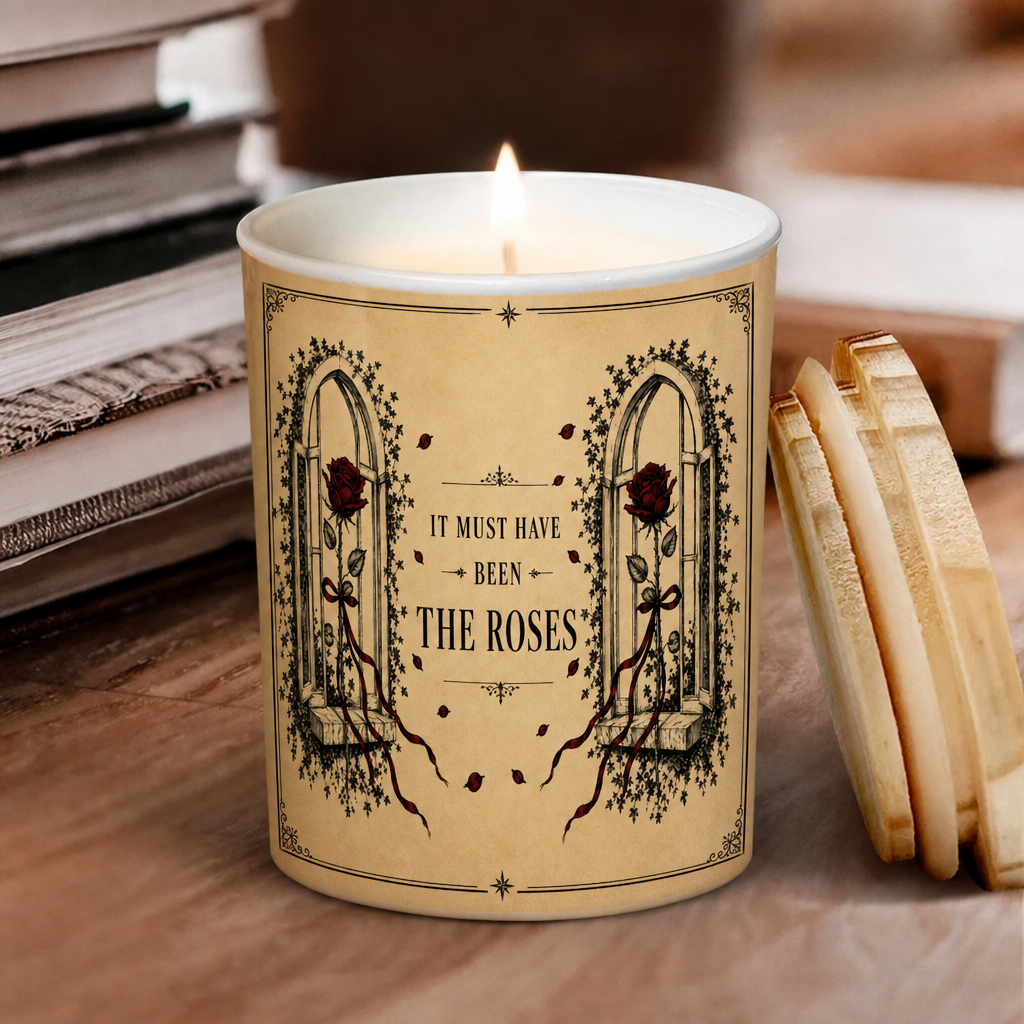 It Must Have Been the Roses Song Illustration Scented Candle - Unique Christmas Gift for Grateful Dead Fans