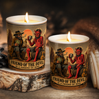 Friend of the Devil Song Illustration Scented Candle - Unique Christmas Gift for Grateful Dead Fans