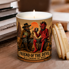 Friend of the Devil Song Illustration Scented Candle - Unique Christmas Gift for Grateful Dead Fans
