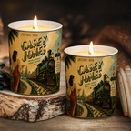Casey Jones Song Illustration Scented Candle - Unique Christmas Gift for Grateful Dead Fans