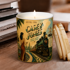 Casey Jones Song Illustration Scented Candle - Unique Christmas Gift for Grateful Dead Fans