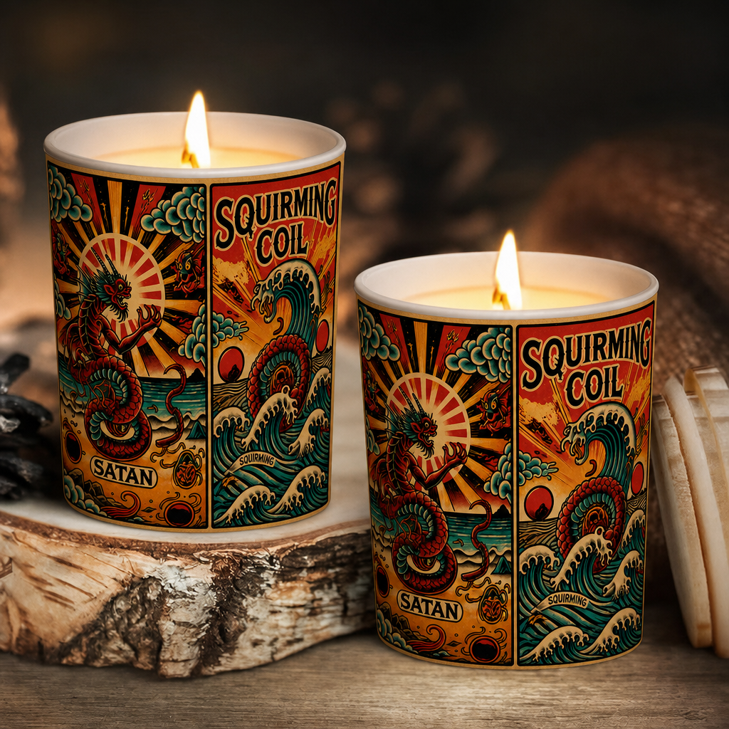 The Squirming Coil Song Illustration Scented Candle - Unique Christmas Gift for Phish Fans