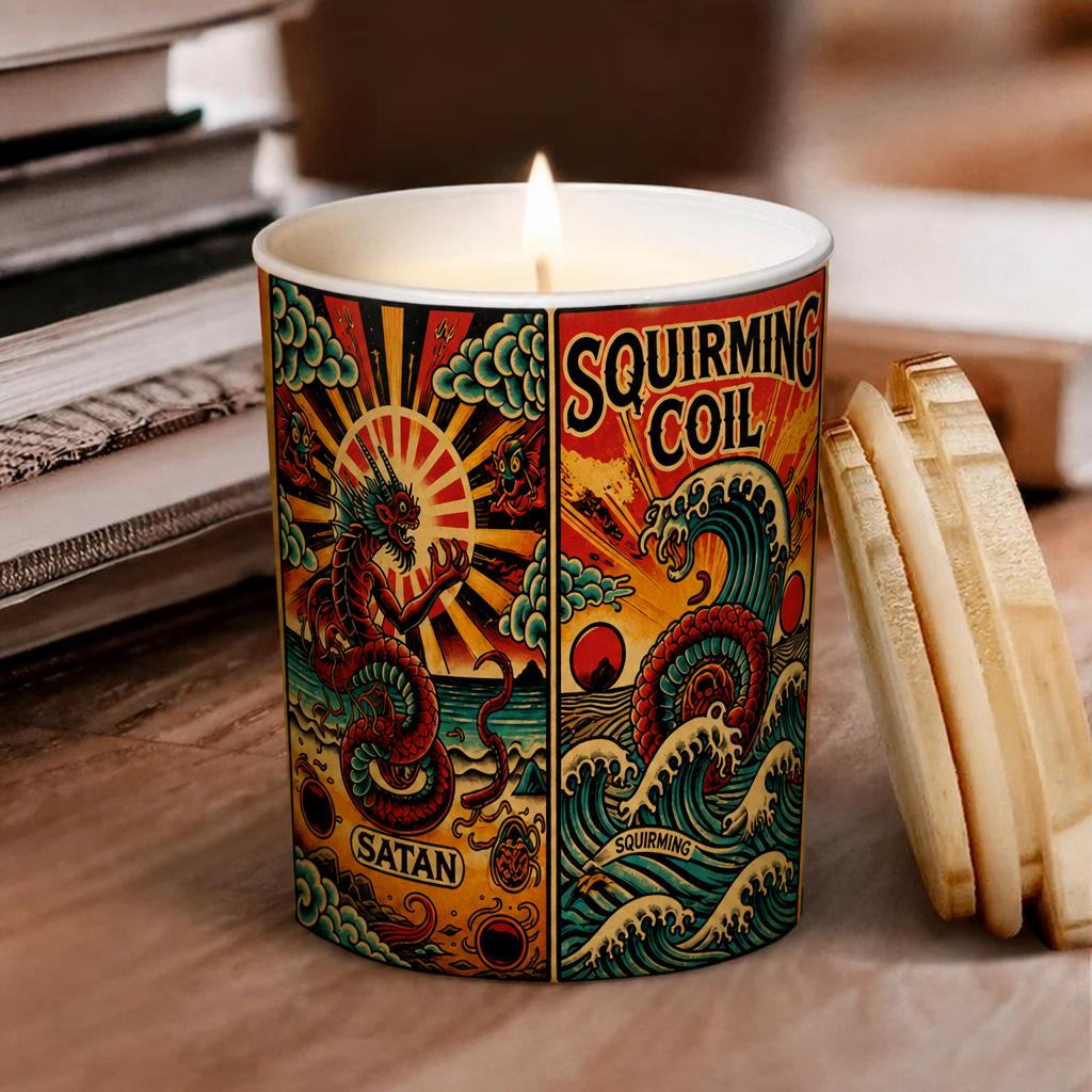 The Squirming Coil Song Illustration Scented Candle - Unique Christmas Gift for Phish Fans