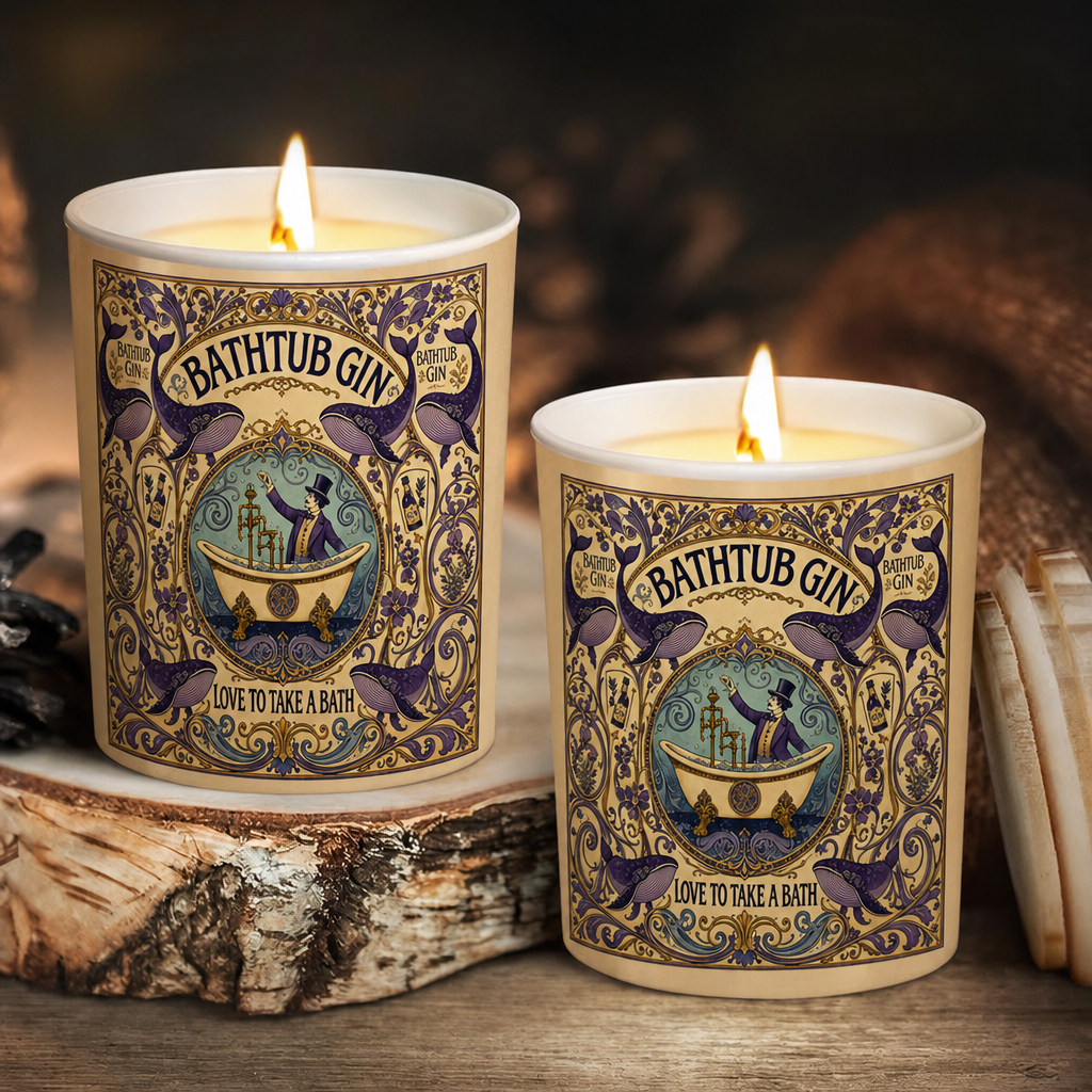 Bathtub Gin Song Illustration Scented Candle - Unique Christmas Gift for Phish Fans